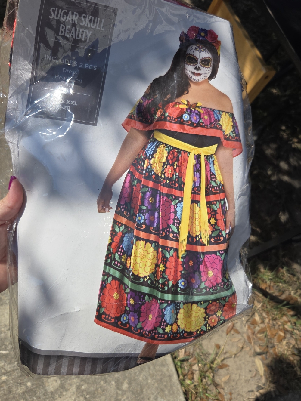 Day of the Dead costume dress with headband Size XXL #costume #halloween